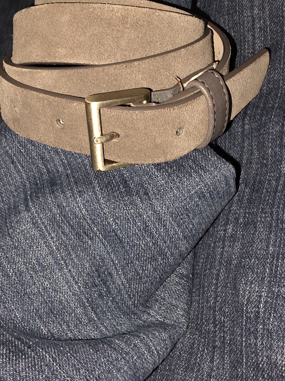Women's Suede Belt with Classic Metal Buckle 1X XL Plus - Picture 3 of 8